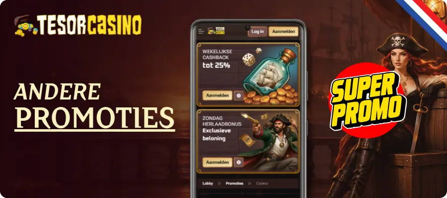 Andere promoties en acties bij Tesor Casino voor Nederlandse spelers