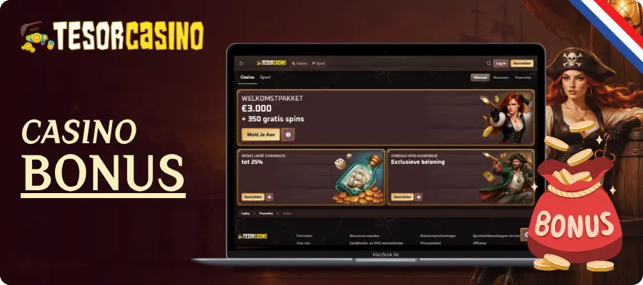 Tesor Casino bonus en welkomstpakket voor Nederlandse spelers