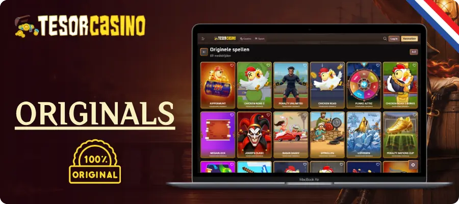 Tesor Casino Originals eigen spellen voor Nederlandse spelers